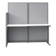 Pemberly Row Set of 2 Engineered Wood Straight Cubicle Desk in Pure White