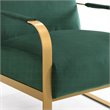 Pemberly Row Steel/Velvet Upholstered Lounge Accent Chair in Green / Gold