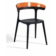 Pemberly Row Resin Patio Dining Chair in Black and Orange - (Set of 2)