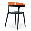 Pemberly Row Resin Patio Dining Chair in Black and Orange - (Set of 2)