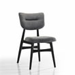 Pemberly Row Solid Wood Dining Chairs in Gray Fabric Upholstery (Set of 2)