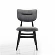 Pemberly Row Solid Wood Dining Chairs in Gray Fabric Upholstery (Set of 2)
