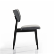 Pemberly Row Solid Wood Dining Chairs in Gray Fabric Upholstery (Set of 2)