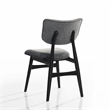 Pemberly Row Solid Wood Dining Chairs in Gray Fabric Upholstery (Set of 2)