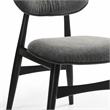 Pemberly Row Solid Wood Dining Chairs in Gray Fabric Upholstery (Set of 2)