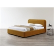 Pemberly Row Upholstered Platform Queen Bed in Mustard Boucle Fabric