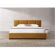 Pemberly Row Upholstered Platform King Bed in Mustard Boucle Fabric