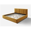 Pemberly Row Upholstered Platform King Bed in Mustard Boucle Fabric