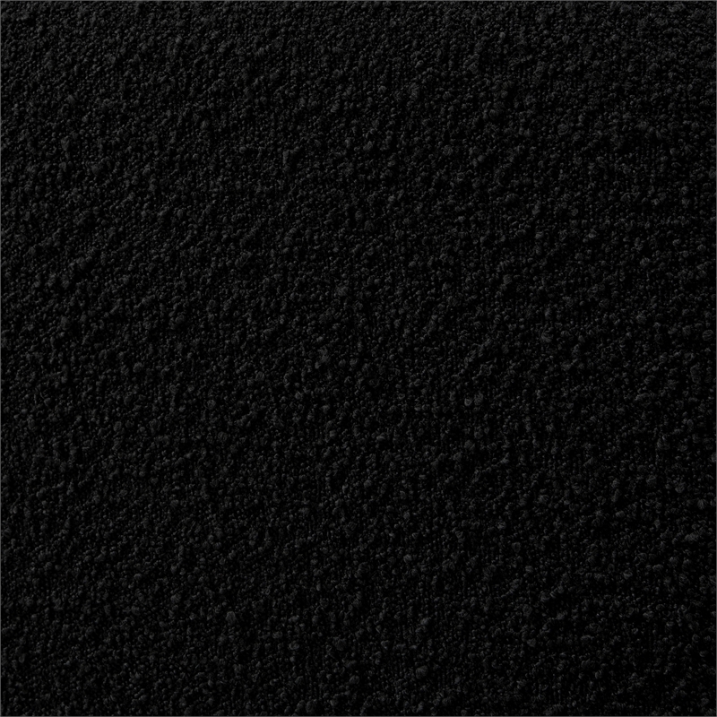 Pemberly Row Upholstered Platform King Bed in Black Boucle Fabric