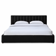 Pemberly Row Upholstered Platform King Bed in Black Boucle Fabric