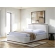Pemberly Row Upholstered Platform Queen Bed in White Cream Boucle Fabric