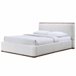 Pemberly Row Upholstered Platform Queen Bed in White Cream Boucle Fabric