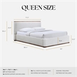Pemberly Row Upholstered Platform Queen Bed in White Cream Boucle Fabric