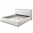 Pemberly Row Upholstered Platform King Bed in White Cream Boucle Fabric