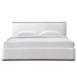 Pemberly Row Upholstered Platform King Bed in White Cream Boucle Fabric