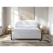 Pemberly Row Upholstered Platform Queen Bed in White Cream Boucle Fabric