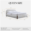 Pemberly Row Upholstered Platform Queen Bed in White Cream Boucle Fabric