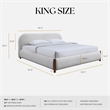 Pemberly Row Upholstered Platform King Bed in White Cream Boucle Fabric