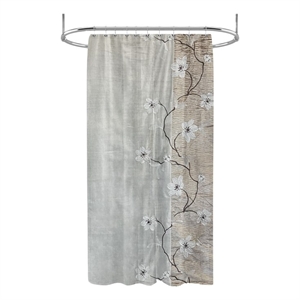 Pemberly Row Magnolia Printed Fabric Bronze Shower Curtain - 70&quotx72&quot
