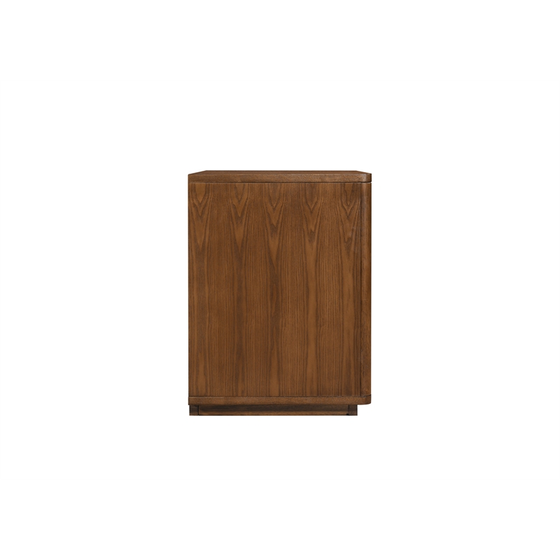 Pemberly Row Set of 2 Modern Nightstands with Soft Close Drawer in Walnut Finish