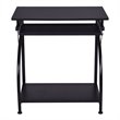 Pemberly Row Contemporary MDF and Steel Computer Desk in Black Finish