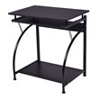 Pemberly Row Contemporary MDF and Steel Computer Desk in Black Finish