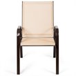 Pemberly Row 4 Pieces Steel and Fabric Patio Dining Chairs with Armrest in Beige