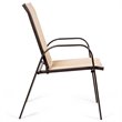 Pemberly Row 4 Pieces Steel and Fabric Patio Dining Chairs with Armrest in Beige