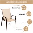 Pemberly Row 4 Pieces Steel and Fabric Patio Dining Chairs with Armrest in Beige