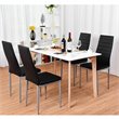 Pemberly Row PU Leather and Steel Dining Side Chairs in Black (Set of 4)