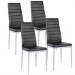 Pemberly Row PU Leather and Steel Dining Side Chairs in Black (Set of 4)