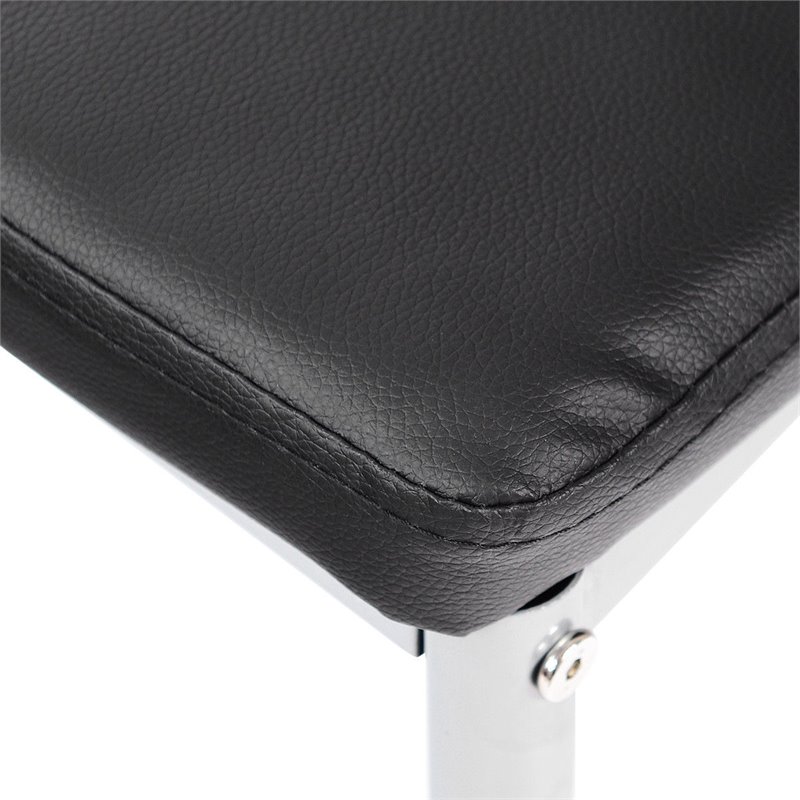 Pemberly Row PU Leather and Steel Dining Side Chairs in Black (Set of 4)