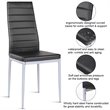 Pemberly Row PU Leather and Steel Dining Side Chairs in Black (Set of 4)