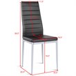 Pemberly Row PU Leather and Steel Dining Side Chairs in Black (Set of 4)