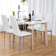Pemberly Row PU Leather and Steel Dining Side Chairs in White (Set of 4)