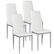 Pemberly Row PU Leather and Steel Dining Side Chairs in White (Set of 4)