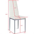 Pemberly Row PU Leather and Steel Dining Side Chairs in White (Set of 4)