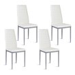 Pemberly Row PU Leather and Steel Dining Side Chairs in White (Set of 4)