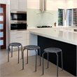 Pemberly Row Contemporary Metal Stools in Black Finish (Set of 6)