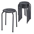 Pemberly Row Contemporary Metal Stools in Black Finish (Set of 6)