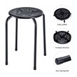Pemberly Row Contemporary Metal Stools in Black Finish (Set of 6)