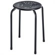 Pemberly Row Contemporary Metal Stools in Black Finish (Set of 6)