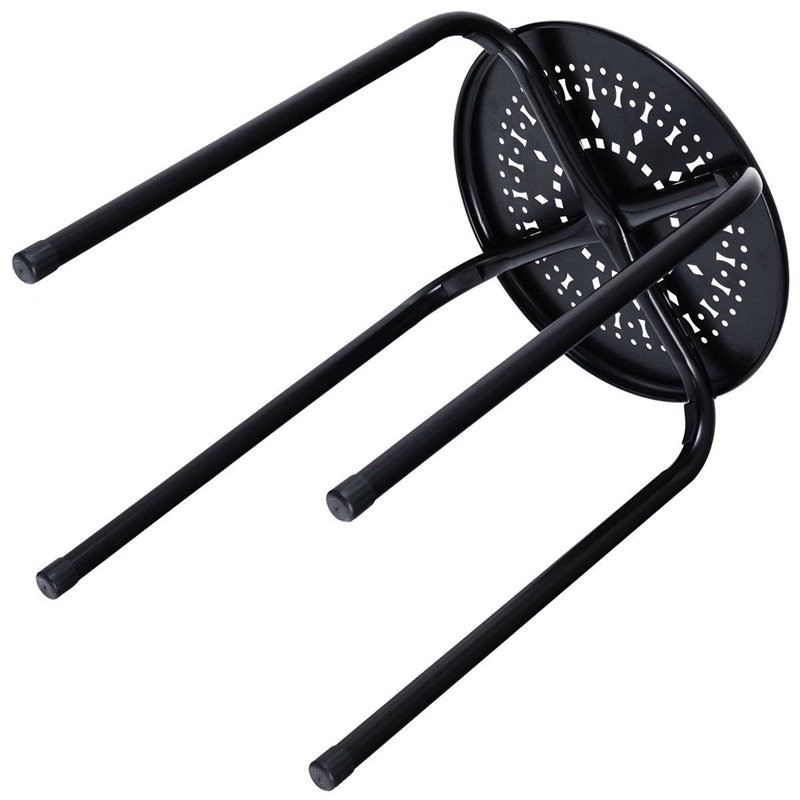 Pemberly Row Contemporary Metal Stools in Black Finish (Set of 6)