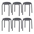 Pemberly Row Contemporary Metal Stools in Black Finish (Set of 6)