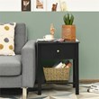 Pemberly Row Contemporary MDF Nightstand with Spacious Tabletop in Black