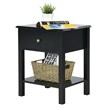 Pemberly Row Contemporary MDF Nightstand with Spacious Tabletop in Black
