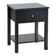 Pemberly Row Contemporary MDF Nightstand with Spacious Tabletop in Black