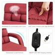 Pemberly Row Cotton Sofa Massage Recliner with 5 Adjustable Backrest in Red