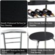 Pemberly Row 3-Pc MDF and Iron Dining Set with Table & 2 Chairs in Silver/Black