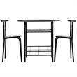 Pemberly Row 3-piece MDF and Iron Dining Set with Table and 2 Chairs in Black